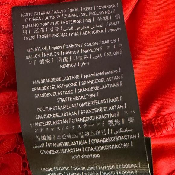 GUESS Renny Lace Body-Con Dress Red Women’s Sz XL - Picture 7 of 7